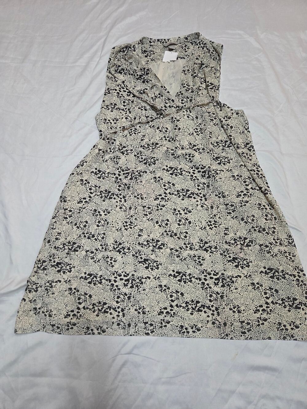H&M Black and Cream Animal Print Blouse